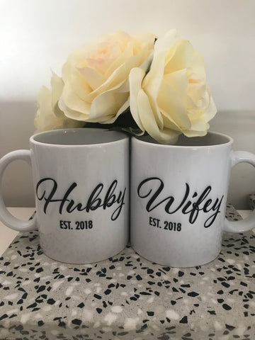 Hubby - Wifey Mug set