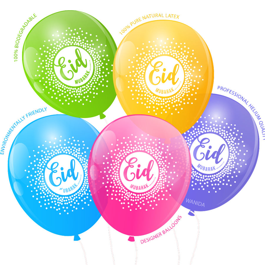 EPIC EID Confetti Balloons - Helium & Stick use