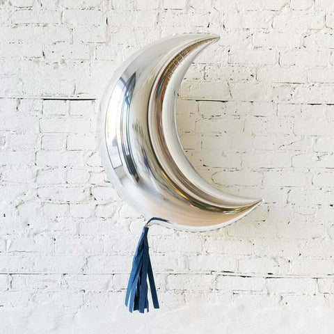 Silver Crescent Foil Balloon