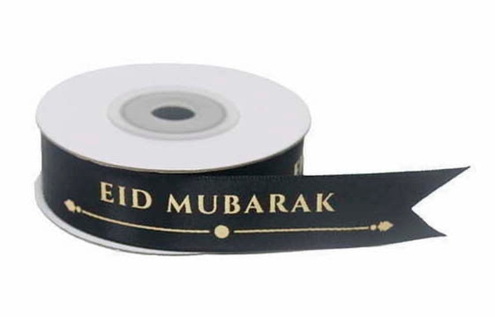 Eid Mubarak Black Ribbon (9 Meters)
