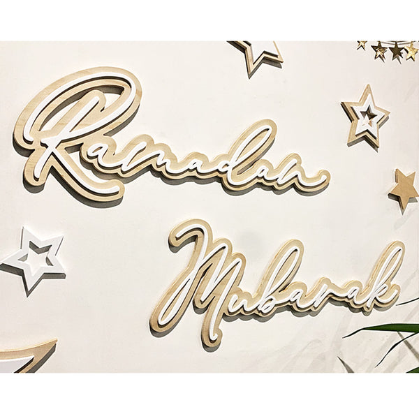 Ramadan + Eid + Mubarak + Moon + Stars Layered Set - Large