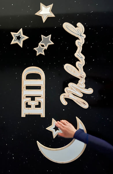 Ramadan + Eid + Mubarak + Moon + Stars Layered Set - Large